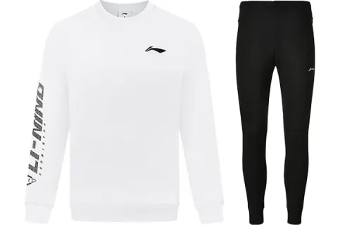 Li Ning Sweatshirt Sets Men's Crew Neck Moderate