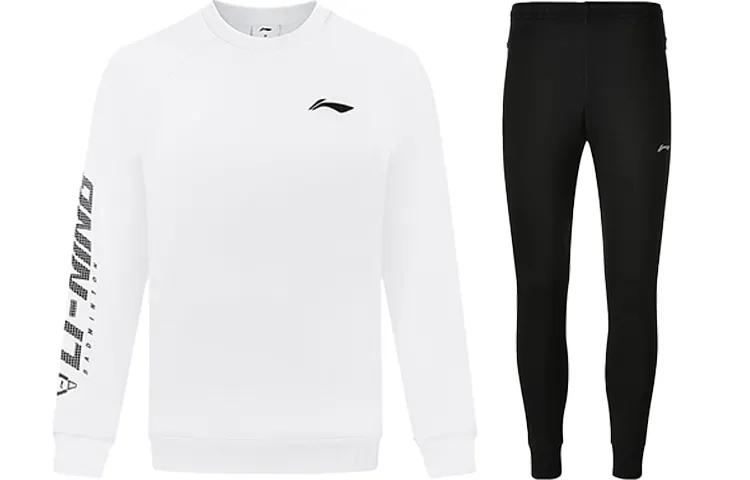 Li Ning Sweatshirt Sets Men's Crew Neck Moderate