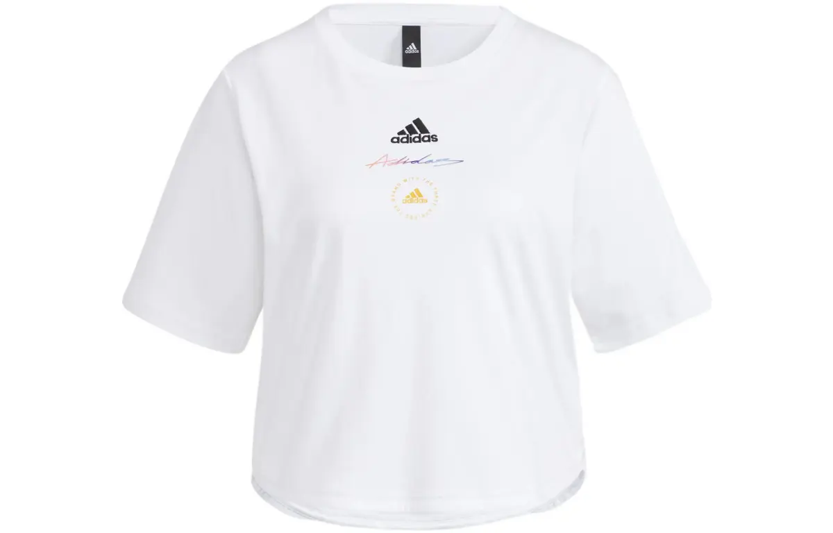 Adidas T-Shirts Women's White Crew Neck Moderate