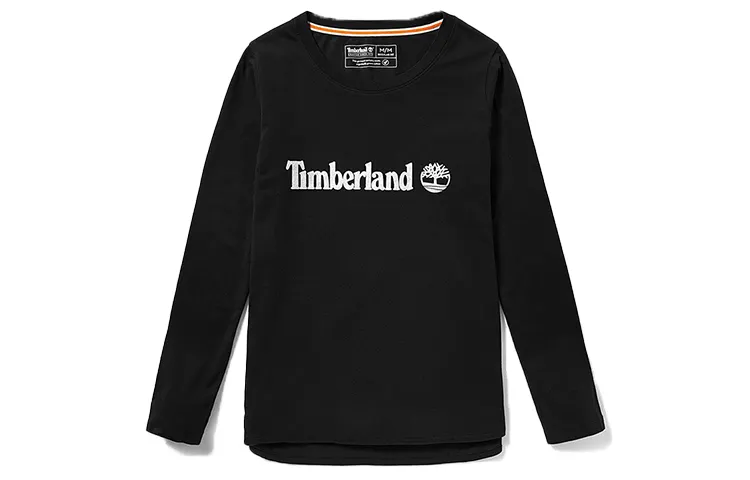 Timberland T Shirts Women's Black Crew Neck Moderate Straight Fit
