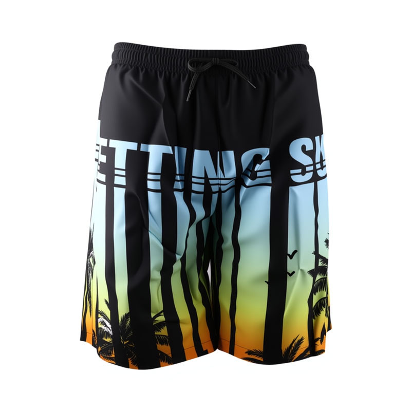 Li Ning Beach Shorts Men’s Neon Blue Floral