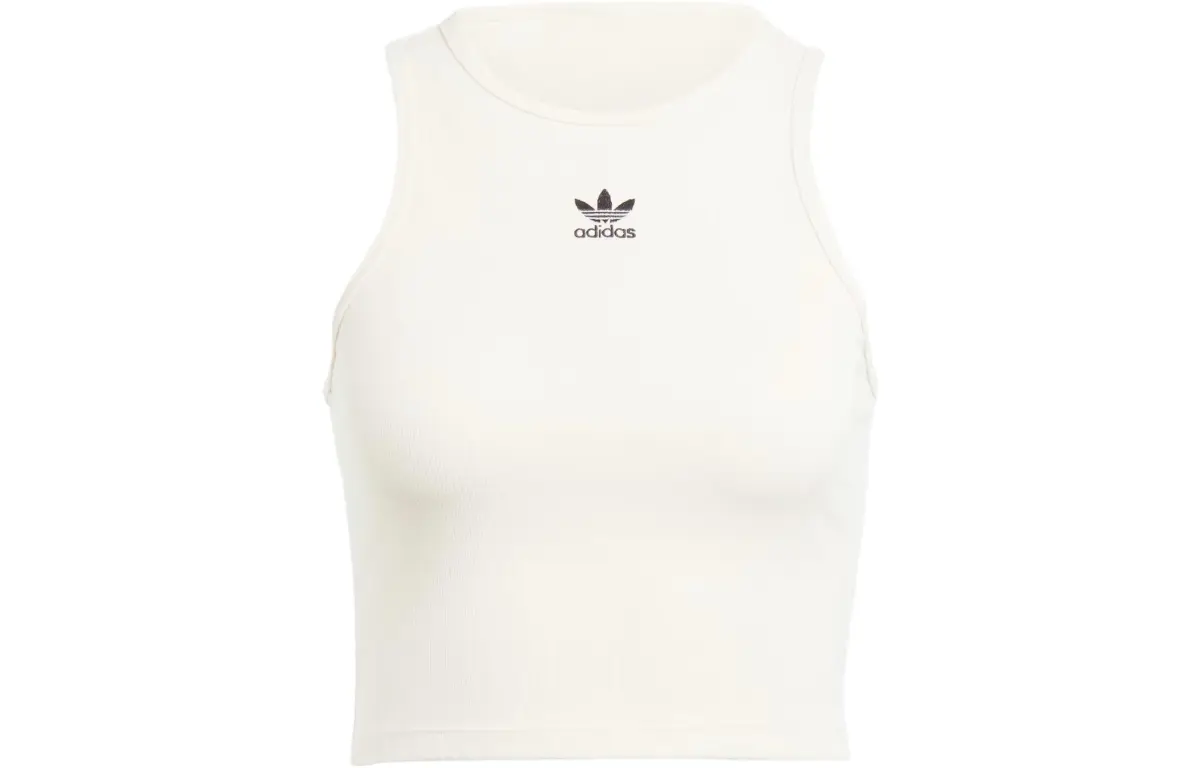 Adidas Originals ESSENTIALS Tank Tops Women's Ecru Crew Neck Moderate Other