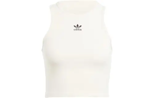 Adidas Originals ESSENTIALS Tank Tops Women's Ecru Crew Neck Moderate Other