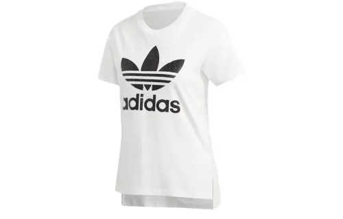 Adidas Originals T Shirts Women's White Crew Neck Moderate Straight Fit