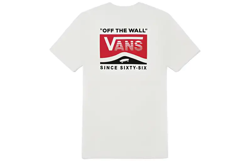 Vans T Shirts Women's White Crew Neck Moderate Straight Fit