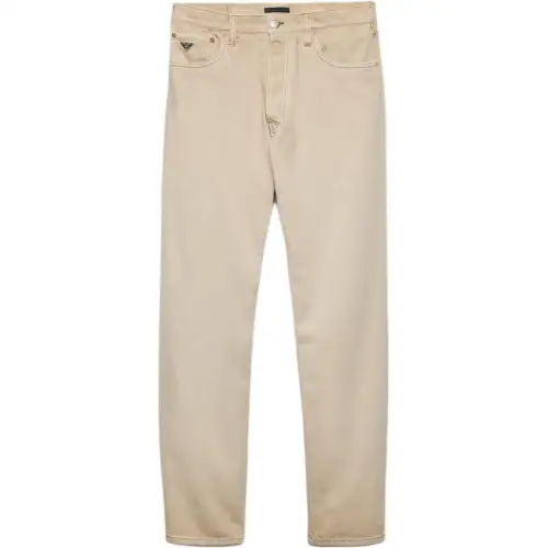 PRADA Old Look Bull Denim Jeans Casual Pants Men's Beige