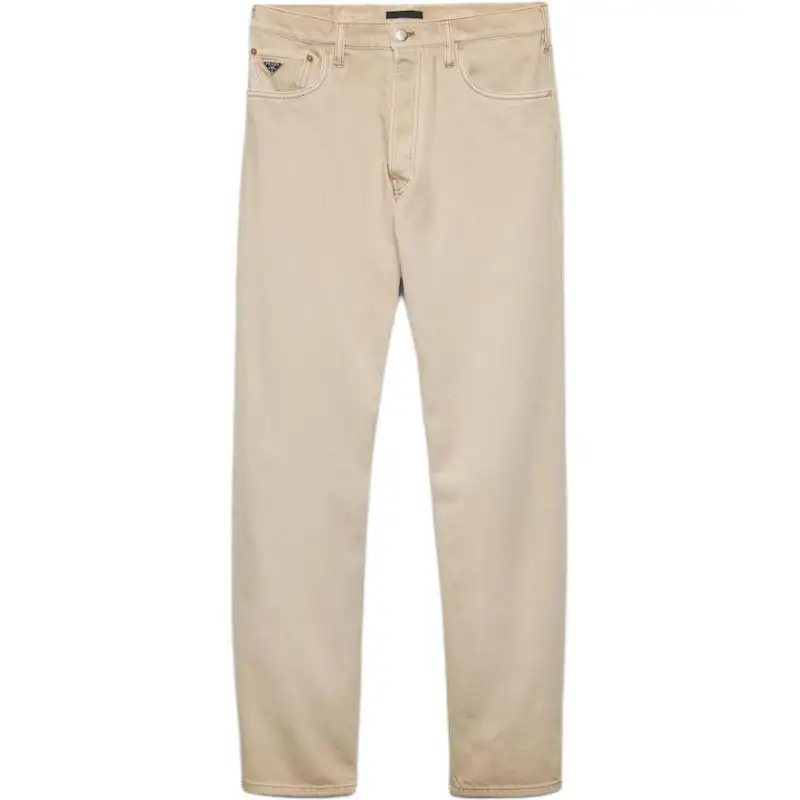 PRADA Old Look Bull Denim Jeans Casual Pants Men's Beige