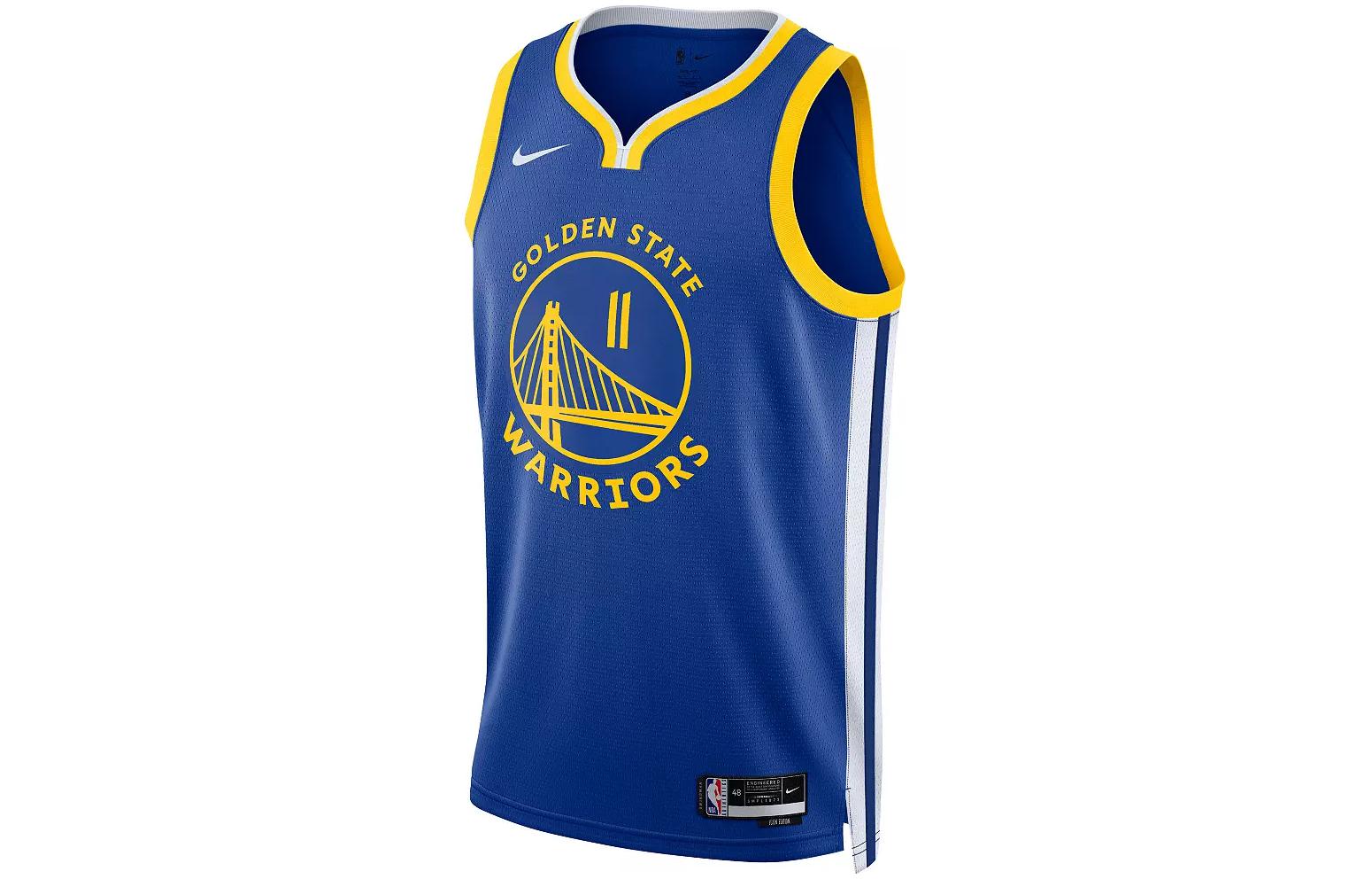 Nike NBA team logo printed sleeveless polyester breathable sweat-absorbing and wet jersey SW fan version 22-23 seasons Team limited Warriors Thompson No. 11 basketball vest, men and women, blue