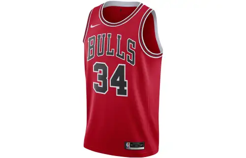 Nike NBA Sports Basketball Vest Jersey SW Fan Edition Chicago Bulls Wendel Carter Jr. Big Ball No. 34 Men's Model College Red