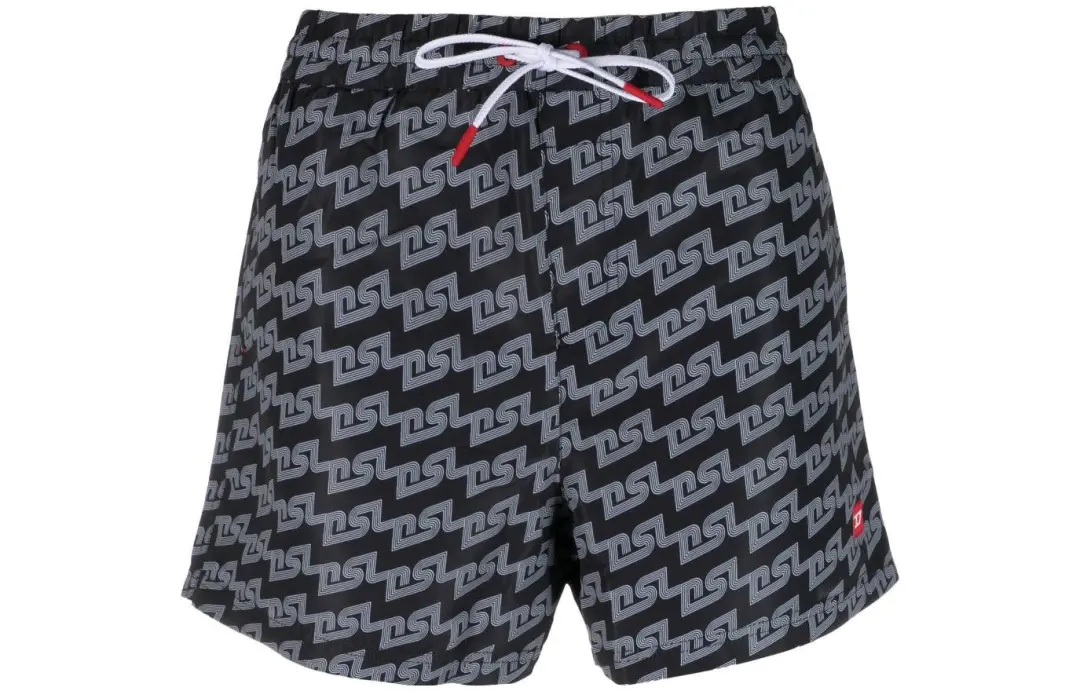 DIESEL Casual Shorts Men's Black White Moderate