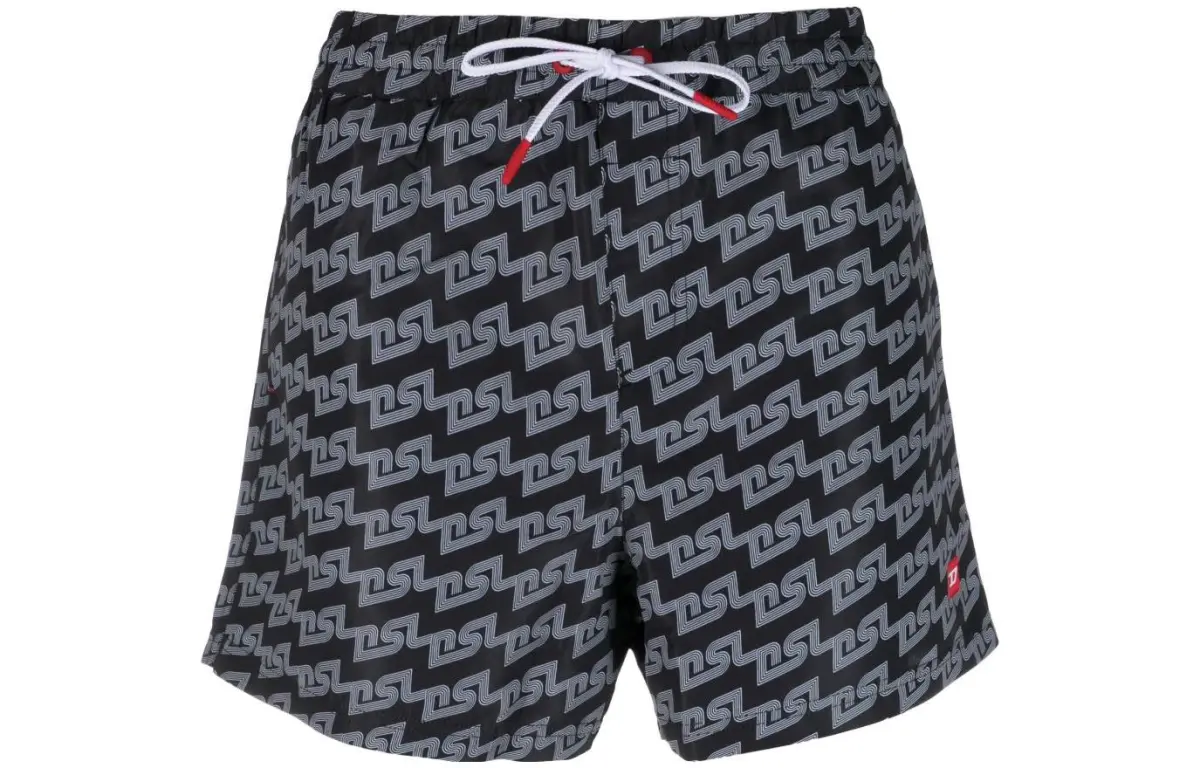 DIESEL Casual Shorts Men's Black White Moderate