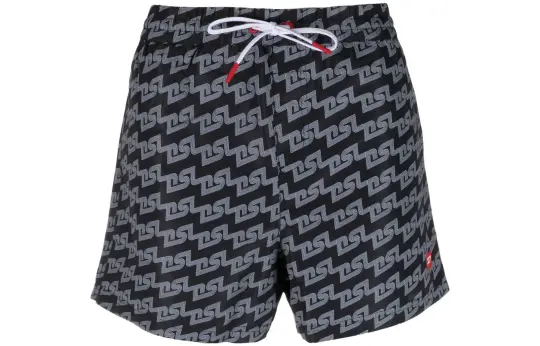 DIESEL Casual Shorts Men's Black White Moderate