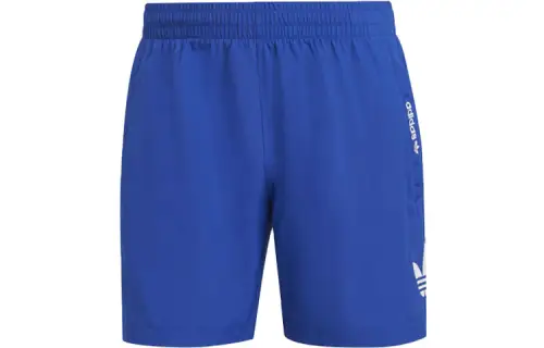 Adidas Originals Trefoil Beach Shorts Men's Blue Moderate Square Leg Swim Trunks