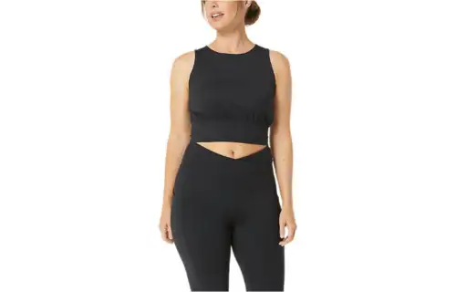 ASICS Tank Tops Women's Black Crew Neck Moderate Halter Neck