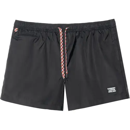 Burberry Men SS23 Solid Color Drawstring Tie Casual Shorts Black