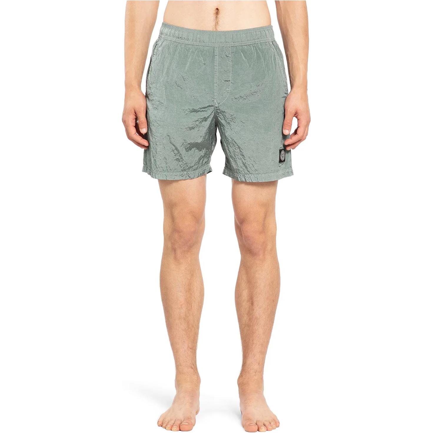 STONE ISLAND Logo-Patch Swim Shorts