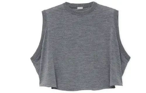 LOEWE Trapeze Vest In Wool Grey