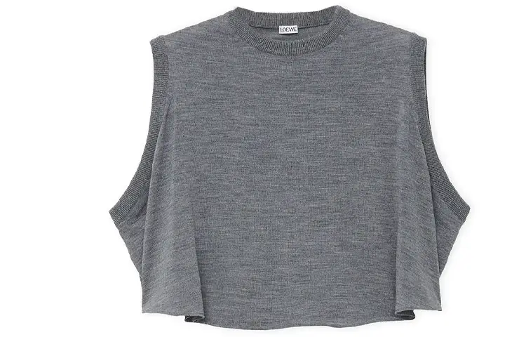 LOEWE Trapeze Vest In Wool Grey