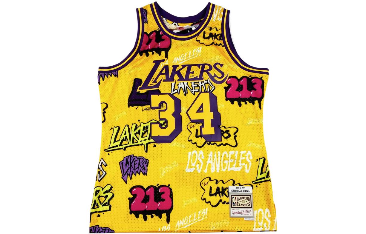 Mitchell Ness «LA Lakers 1996 Shaquille O’Neal» Slap Sticker Swingman jersey vest top