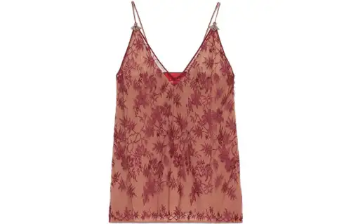 GUCCI Tank Tops Women's Red U Neck Moderate Other
