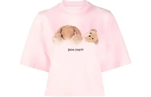 Palm Angels bear-print cropped T-shirt