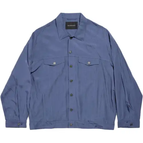 Balenciaga FW25 Jackets & Coats Regular Fit Men's Faded Blue