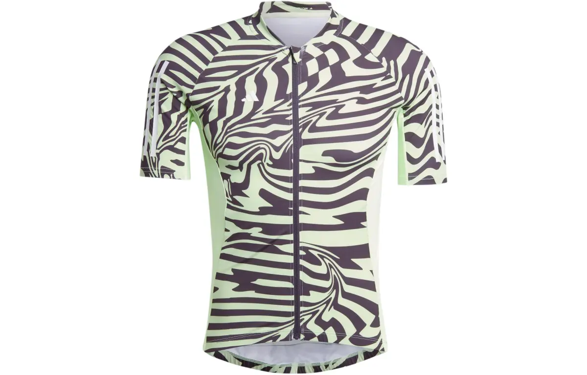 Adidas Wave pattern Zip up Performance T shirt