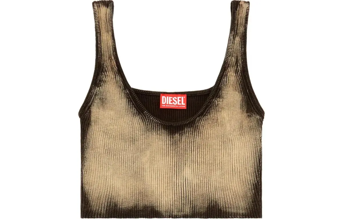 DIESEL M Deidra Logo Plaque Ribbed Top