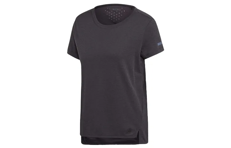 Adidas T-Shirts Women's Ice Metallic Black Crew Neck Moderate Straight Fit
