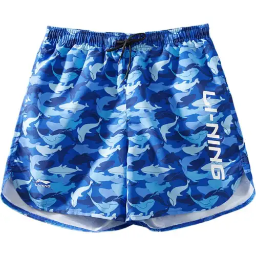 Li Ning Swimming Shorts Men's Printed Blue