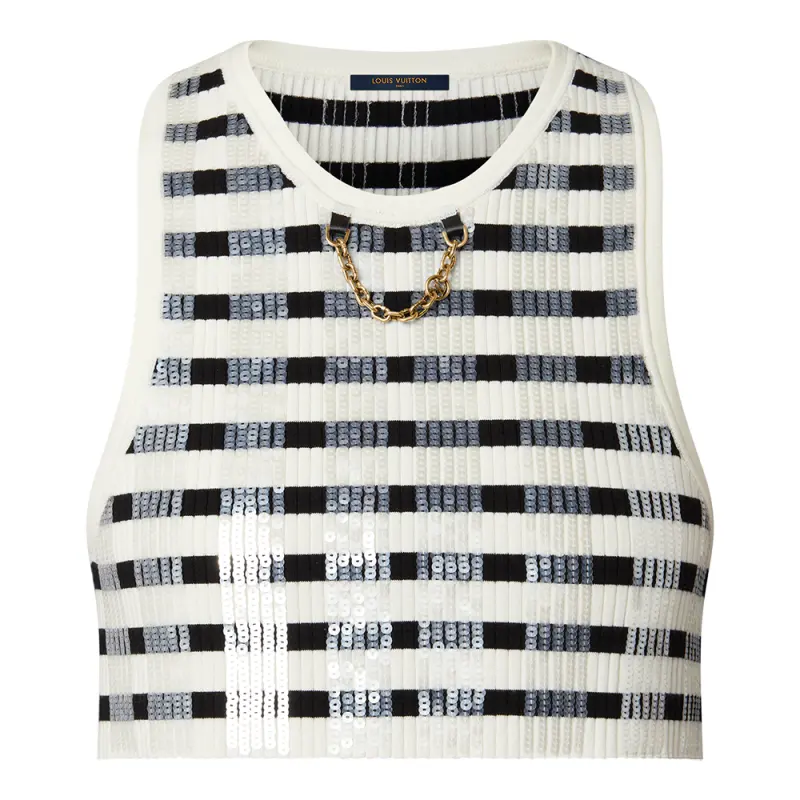 LOUIS VUITTON Tank Top Women's Black White