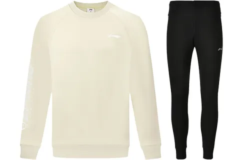 Li Ning Sweatshirt Sets Men's Crew Neck Moderate