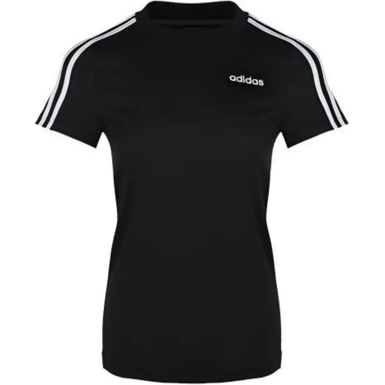 Adidas ESSENTIALS 3 Stripes T Shirt Women's Black
