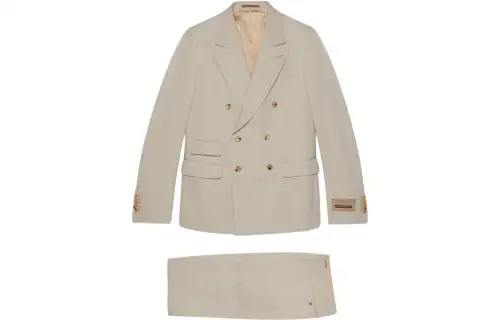 GUCCI Business Suits Men's Clothing Sets Light Gray Moderate
