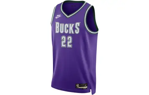 Nike Dri-Fit NBA Middleton Milwaukee Bucks Limited SW Jersey No. 22 Basketball Vest Men's Purple