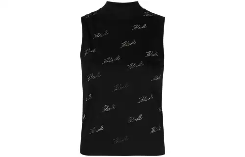 KARL LAGERFELD Rhinestone-embellished Sleeveless Blouse