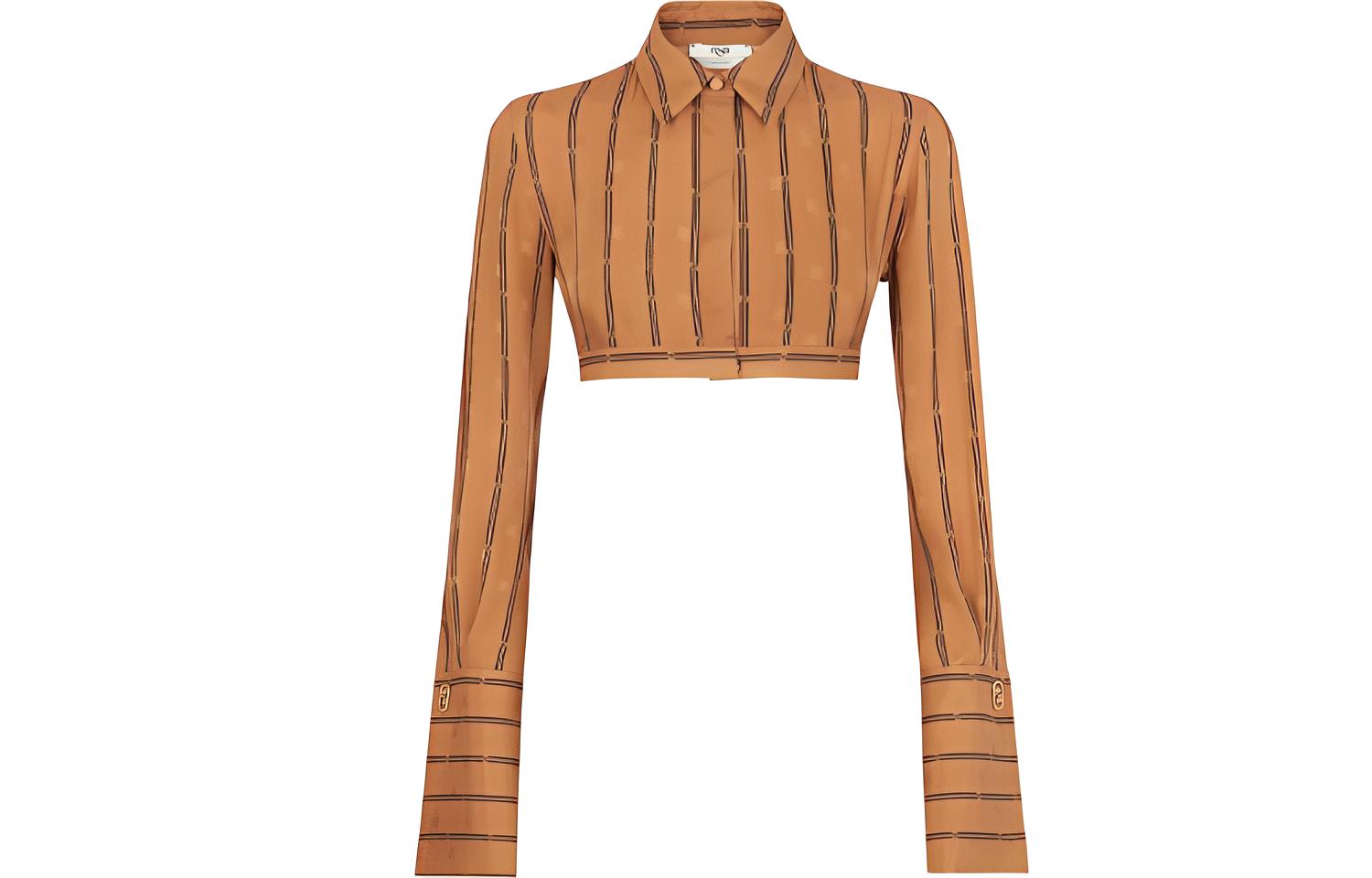 Женская рубашка Fendi Karligraphy (коричневая)