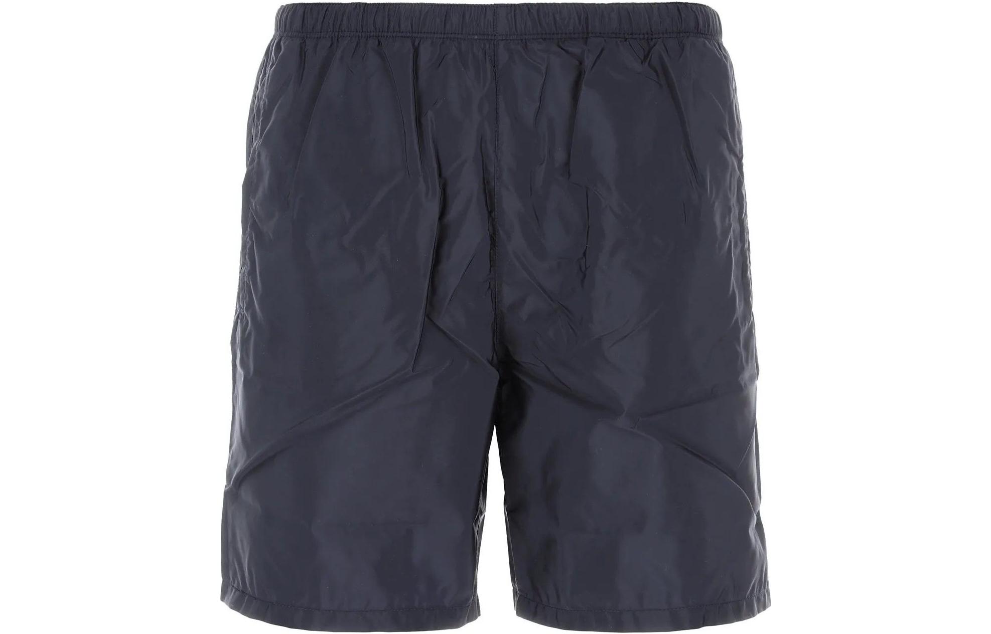 Prada Triangle Logo Plaque Elastic Swim Shorts