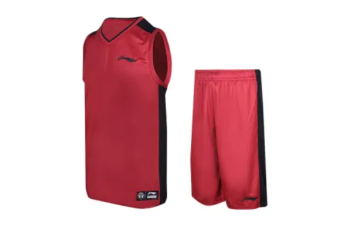 Li Ning, T-shirt with a round collar for training, basketball shorts, set, loose fit, men's style
