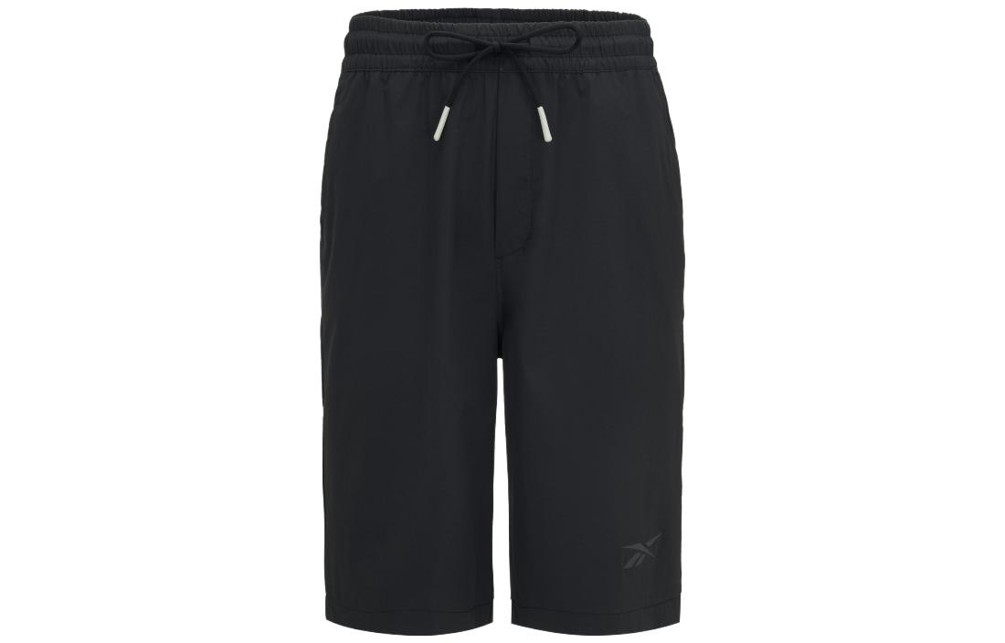 Reebok BEATS WOVEN SHORTS U solid color tie loose casual shorts men's black