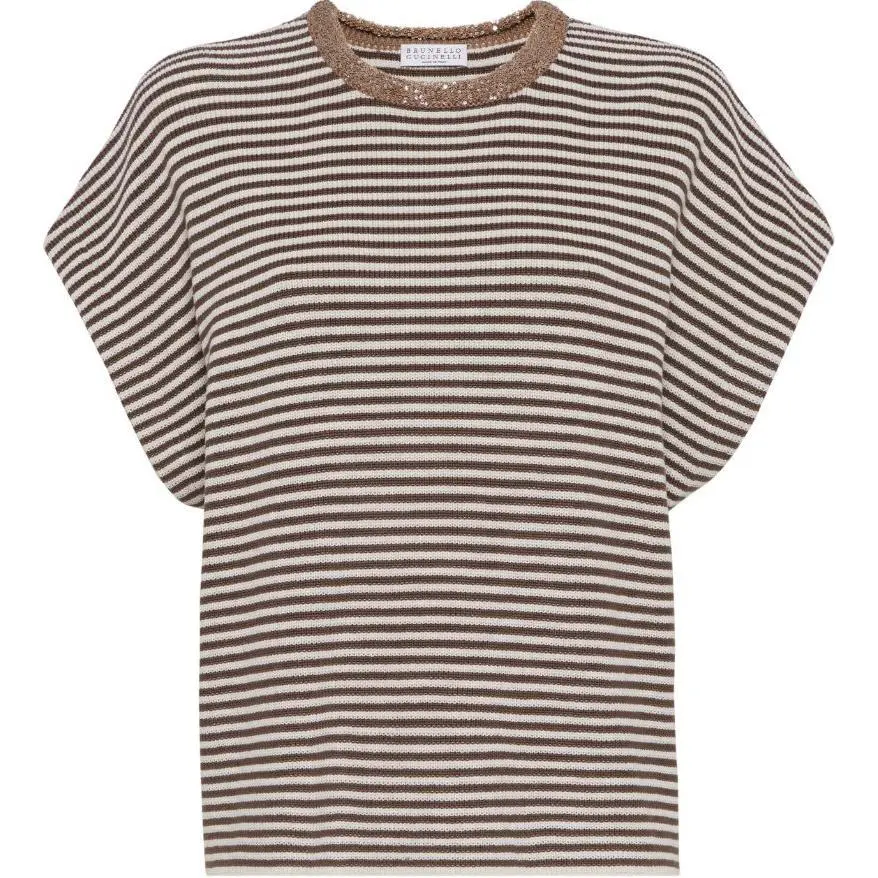Brunello Cucinelli Striped Knit Top