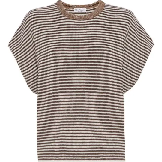 Brunello Cucinelli Striped Knit Top
