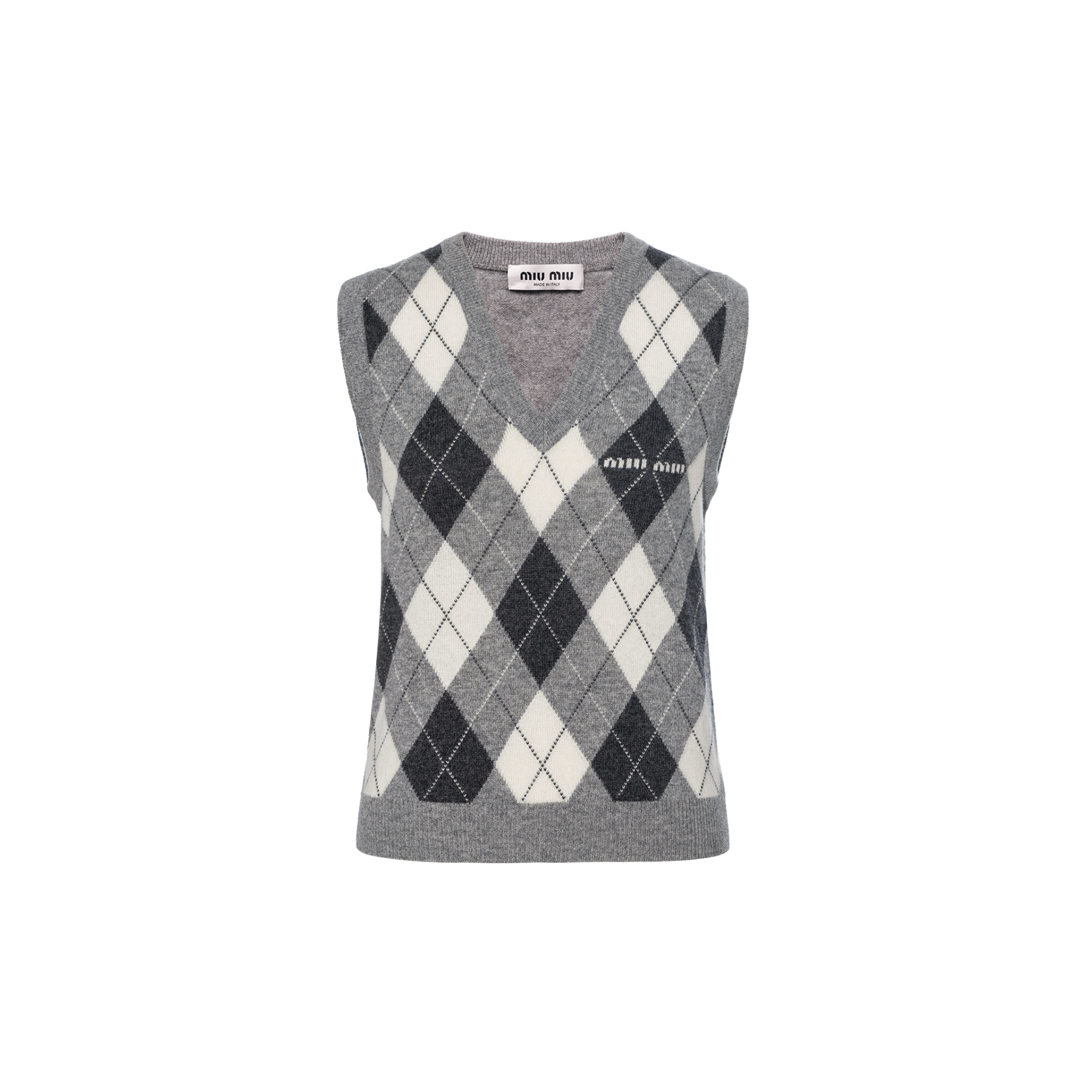 MIU MIU Checked Knitted Vest