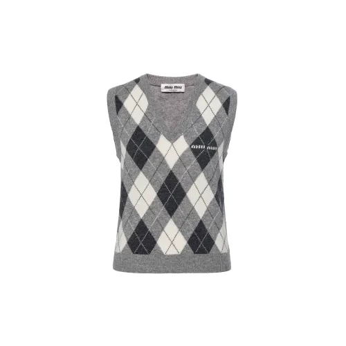 MIU MIU Checked Knitted Vest