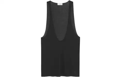 SAINT LAURENT Cassandre Sleeveless Tank Top