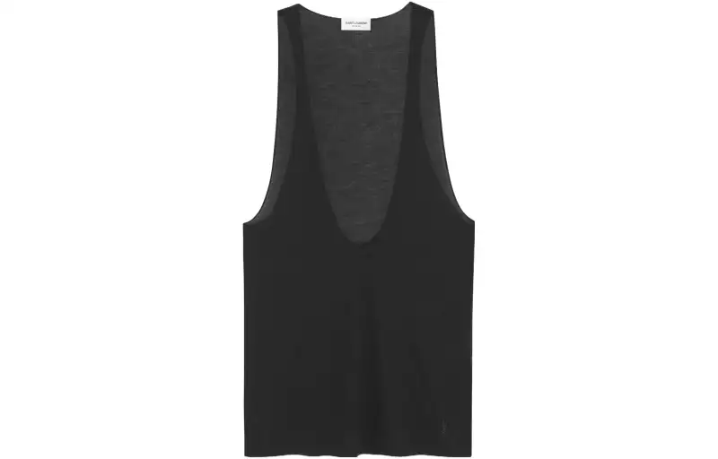 SAINT LAURENT Cassandre Sleeveless Tank Top