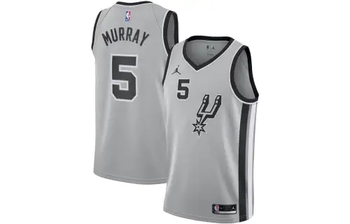 Jordan NBA Retro Breathable Basketball Vest San Antonio Spurs Dejounte Murray Murray No. 5 Men's Gray