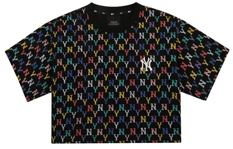 MLB Crop Tops Women's Black Crew Neck Moderate