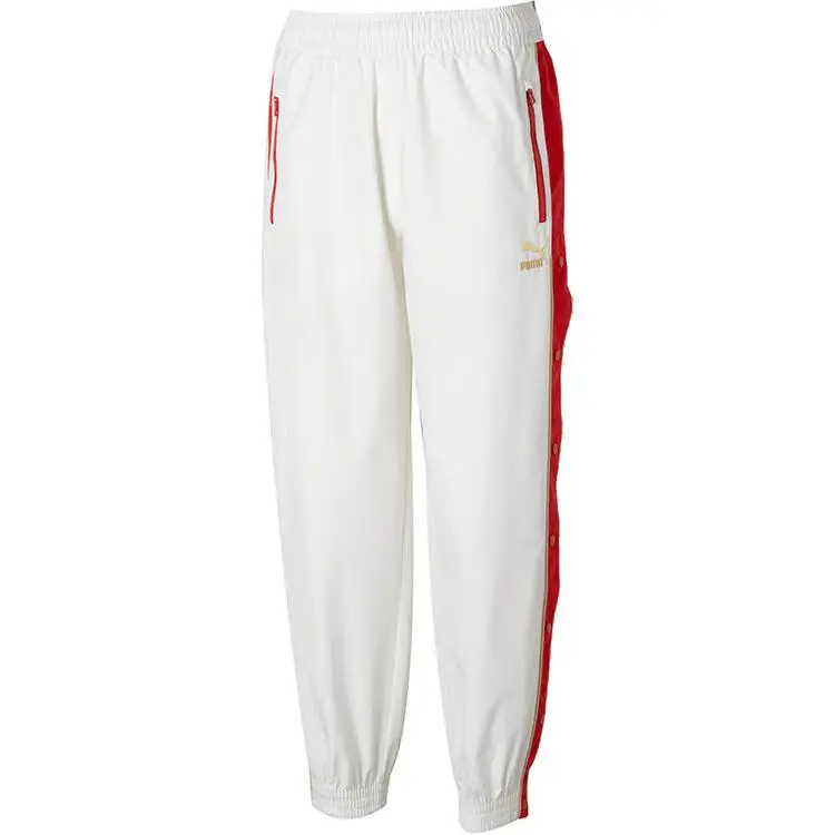 PUMA Casual Pants Unisex White Moderate Cuffed Pants