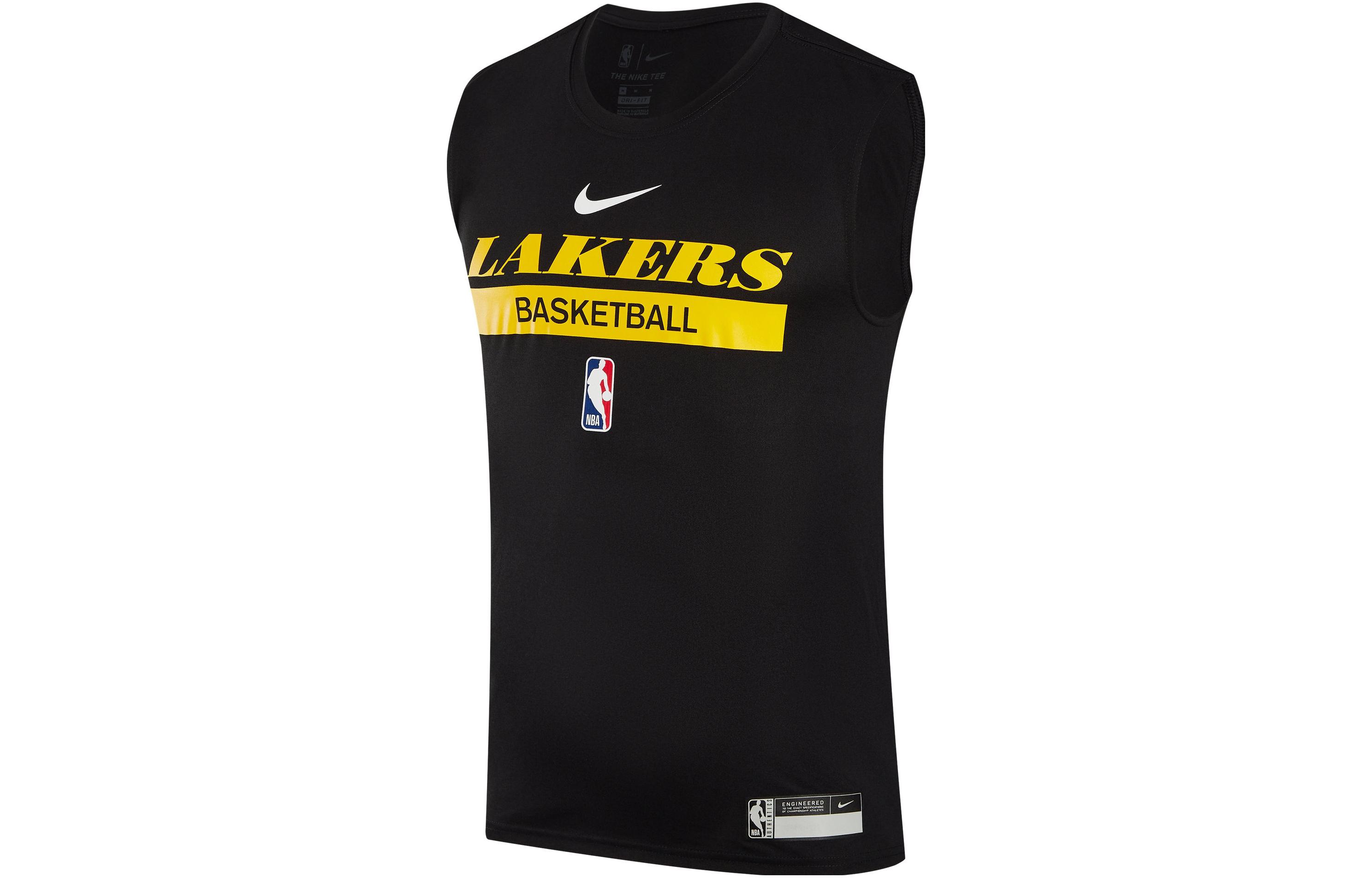 Nike Dri-Fit NBA Los Angeles Lakers Letter Logo Print Quick-Drying Training Basketball Vest Men's Black